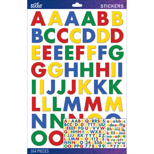 Sticko Alphabet Stickers Primary Futura Bold Large