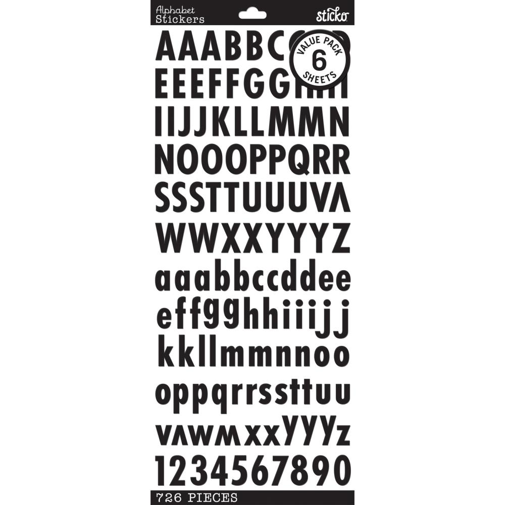 Sticko Black/Gold/Silver Futura Alphabet Stickers