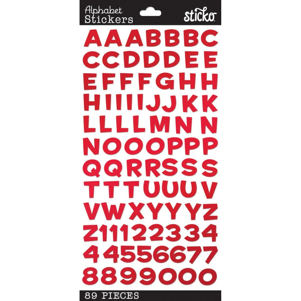 Sticko Funhouse Red Metallic Alphabet Stickers