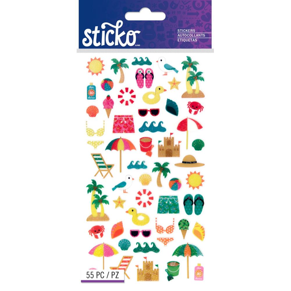 Sticko Stickers Mini Beach Travel Icons