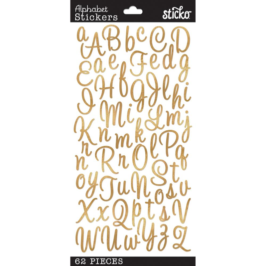 Sticko Sweetheart Swirl Foil Alphabet Stickers