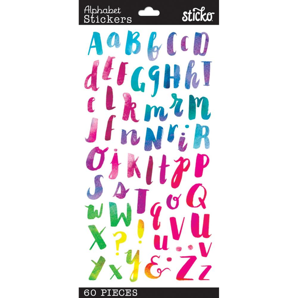 Sticko Watercolor Alphabet Stickers