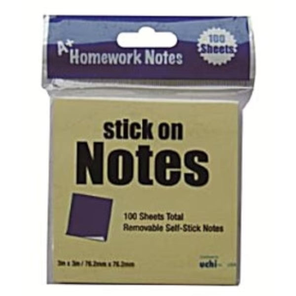 Sticky Notes, 3" x 3", Yellow, 100 Ct