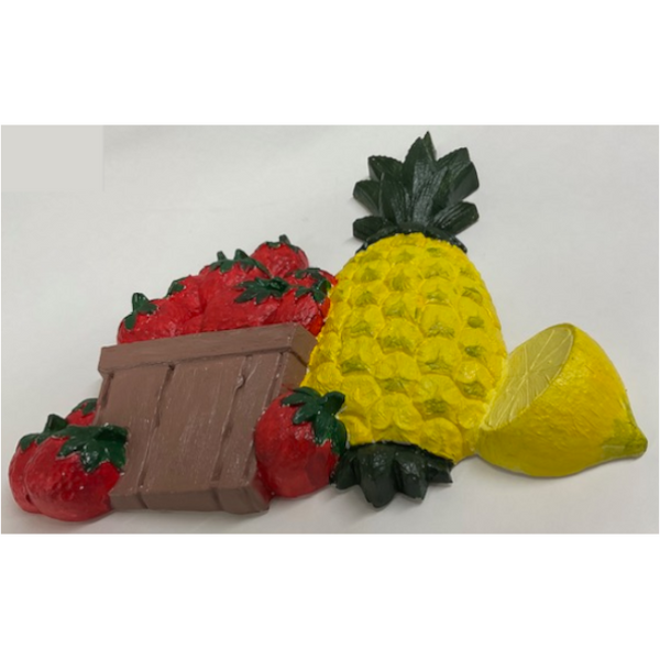Still Life Pineapple and Fruits Plaque Plaster Mold