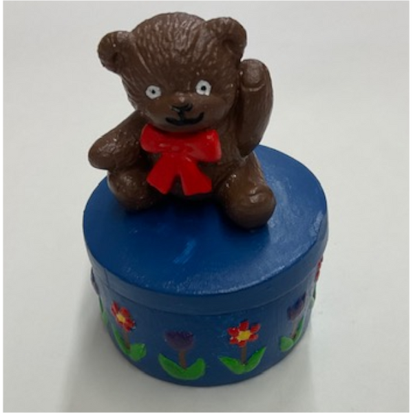 Teddy Bear Seated on Box Plaster Mold