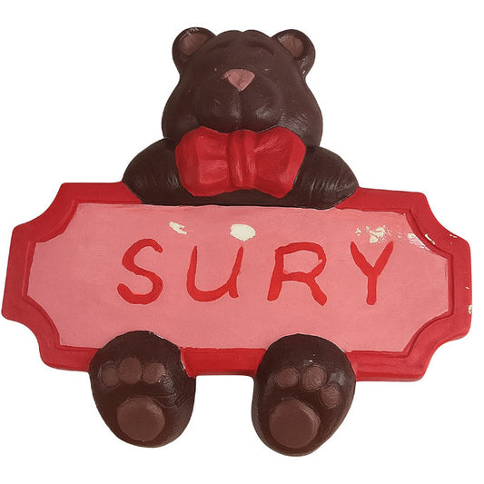 Teddy Bear Name Plaque Ready to Paint Plaster Mold