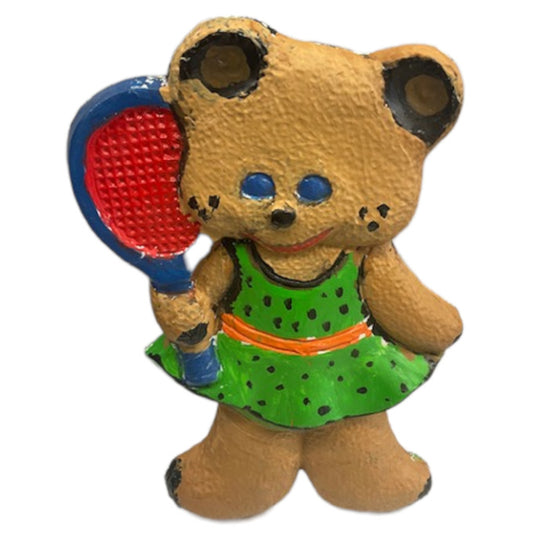Tennis Bear Girl Ready to Paint Plaster Mold