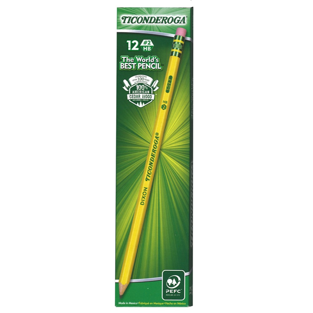 Ticonderoga #2 ,Yellow, Presharpened Pencils