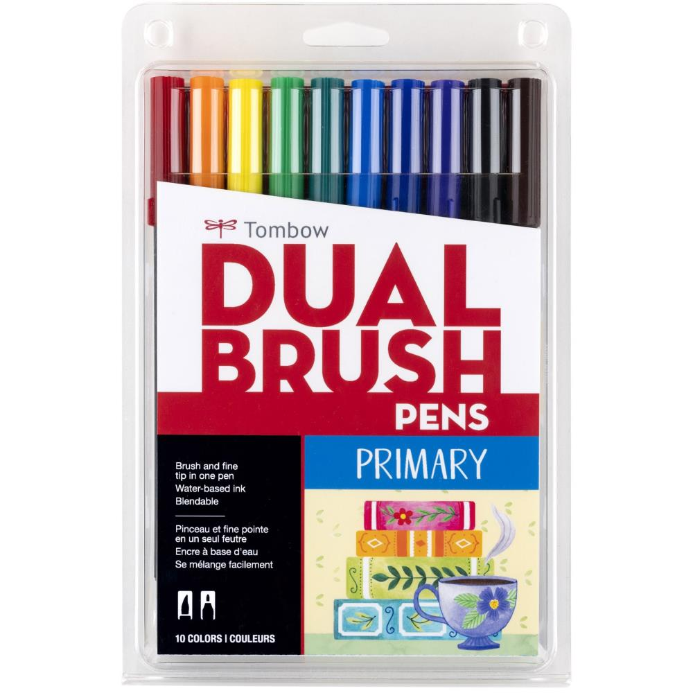 Tombow Dual Brush Pens Primary 10/Pkg