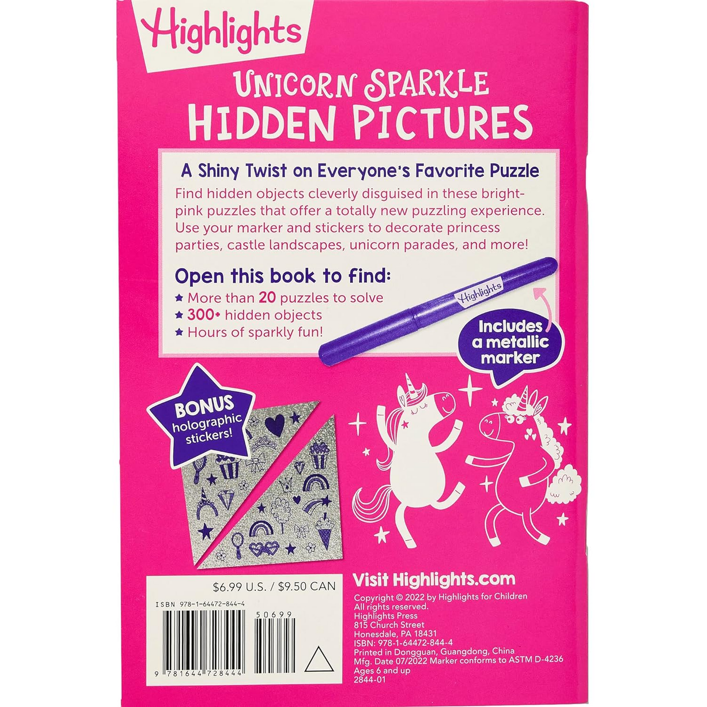 Unicorn Sparkle Hidden Pictures Puzzles