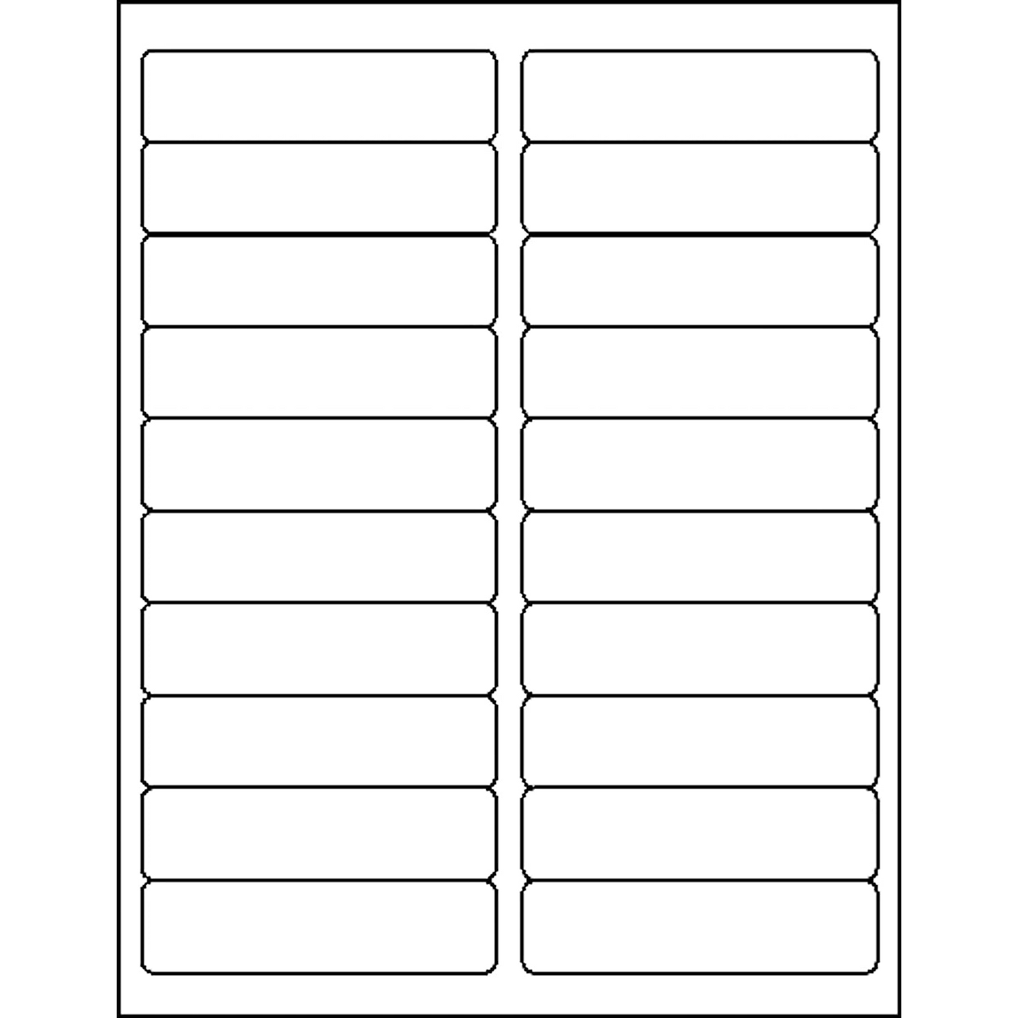 Laser/Inkjet 1" x 4" White Mailing Labels - 2000/Box