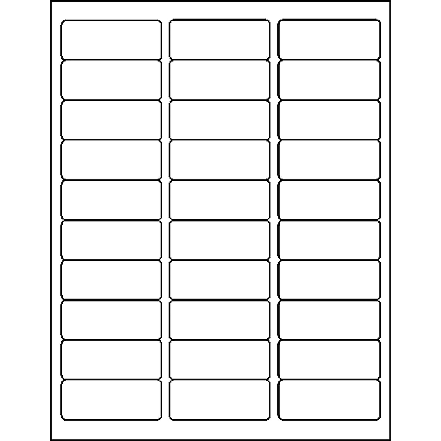 Laser/Inkjet 1" x 2 5/8" White Mailing Labels - 3000/Box