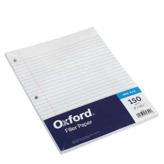 Wide Ruled Filler Paper 10.5" x 8" 150 Sheets