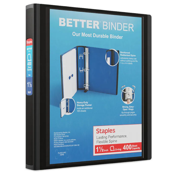 1.5" Better View Binders with D-Rings
