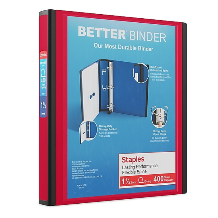 1.5" Better View Binders with D-Rings