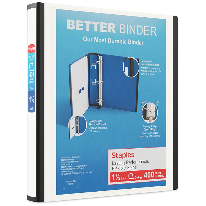 1.5" Better View Binders with D-Rings