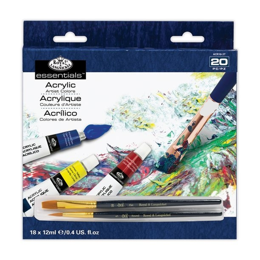 12 ml Acrylic Paint 18 Pack With Brush