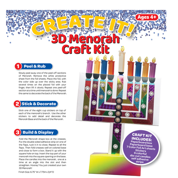 3D Menorah Craft Kit