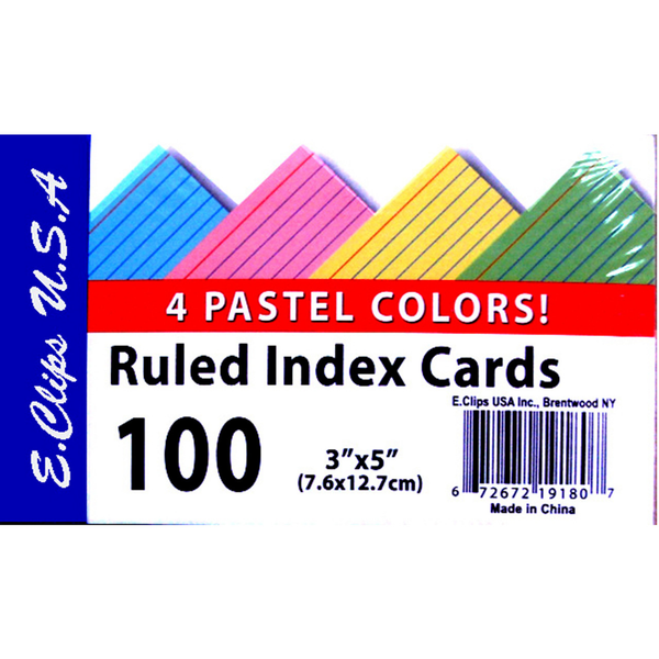Pastel Ruled Index Cards