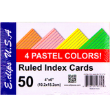 Pastel Ruled Index Cards