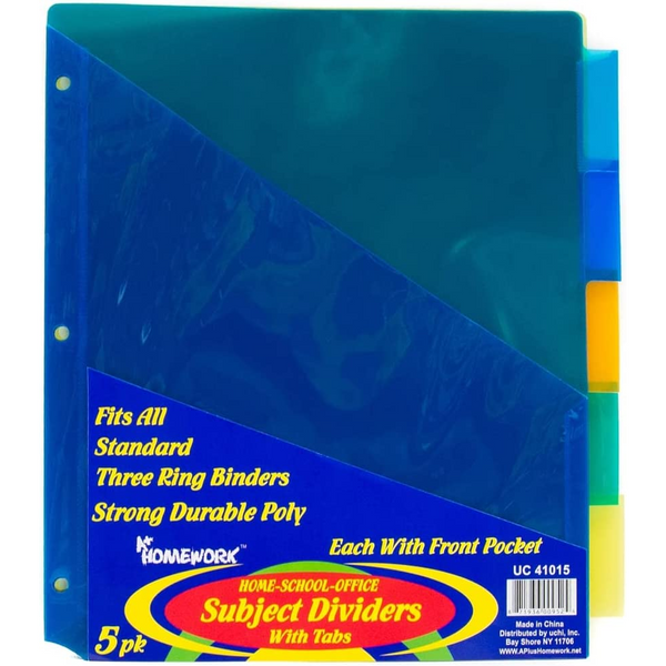 5 Subject Dividers With Pocket