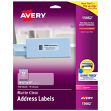 Avery Matte Clear Easy Peel Labels, Laser, 1 1/3" x 4"