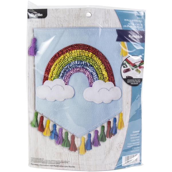 Bucilla Felt Wall Hanging Applique Kit Rainbow