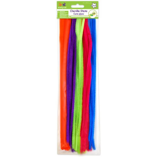 Chenille Neon Stems Glamour Mix 40 Ct