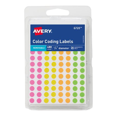 Color Coding Labels 1/4" Round