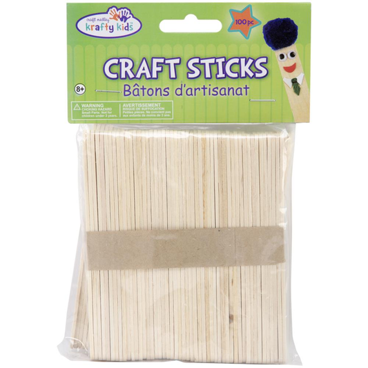 Craft Sticks Natural 4.5" 100/Pkg