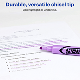 Desk Style Highlighters, Fluorescent Purple, Chisel Tip, 12 Pack