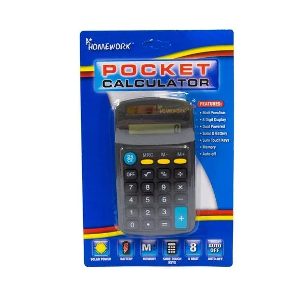 Dual Powered Pocket Calculator