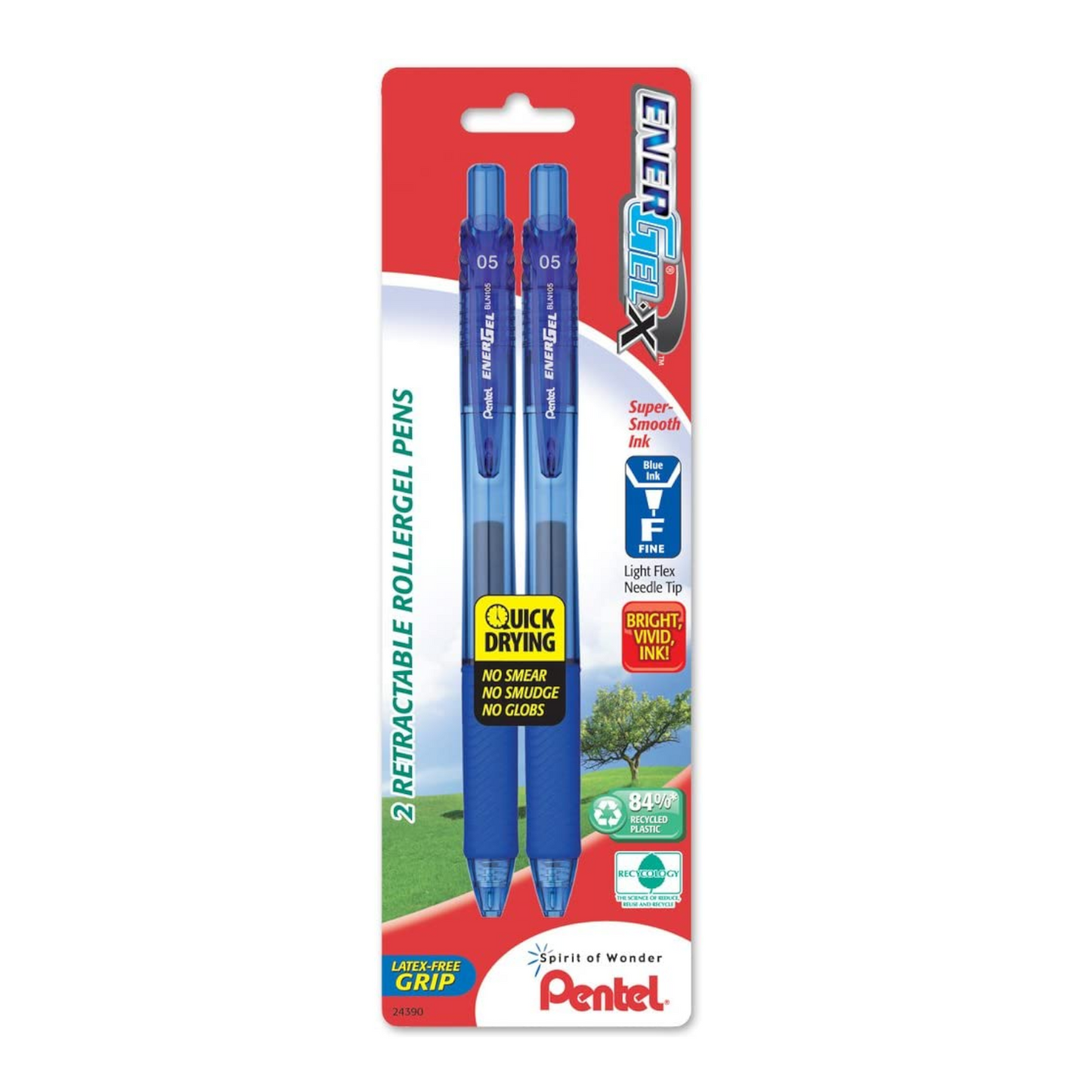 EnerGel-X Retractable Liquid Gel Pens 2 Pk
