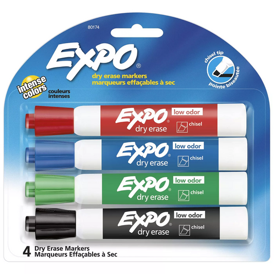 Expo Low Odor 4  Count Assorted Colors