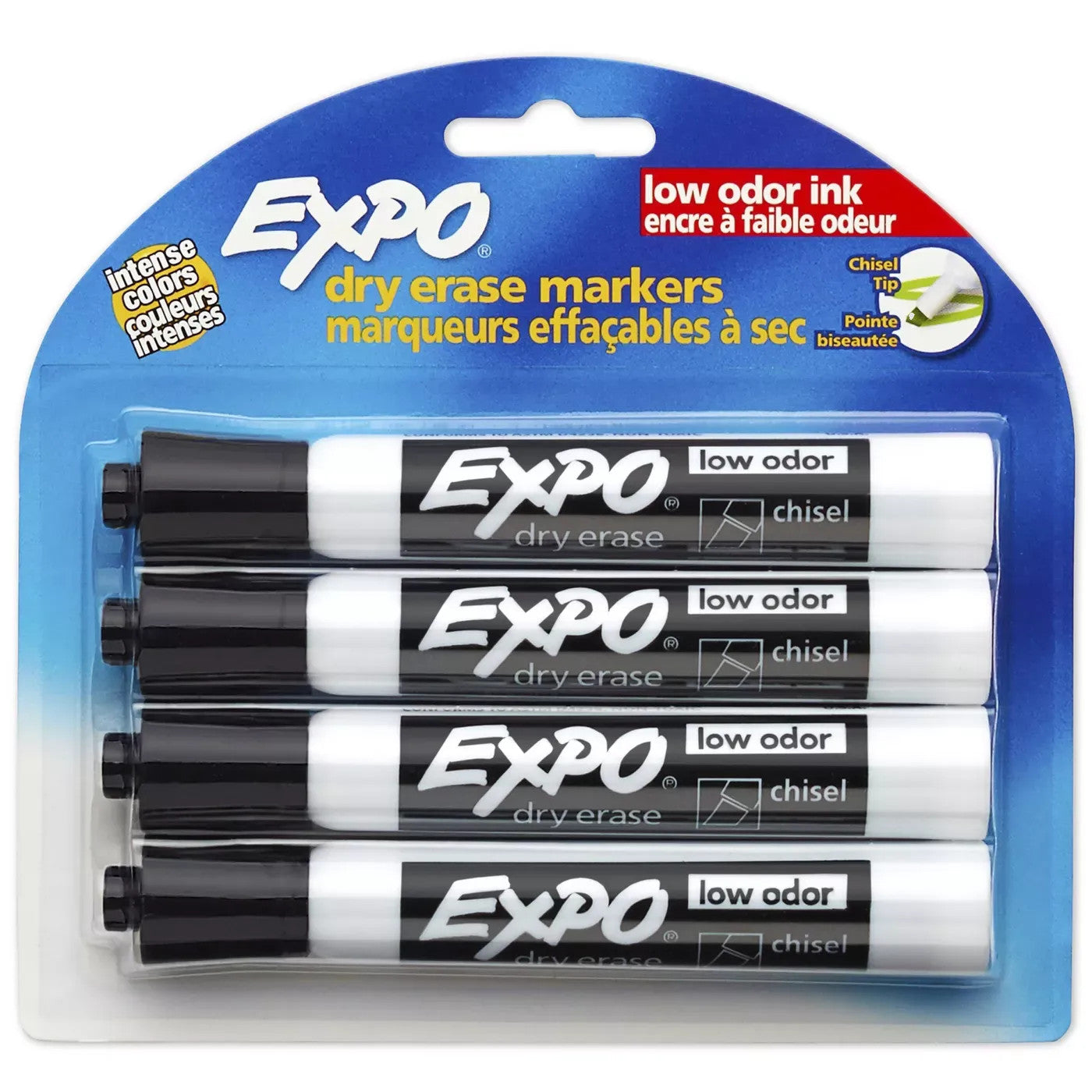 Expo Low Odor Chisel 4 Count Black