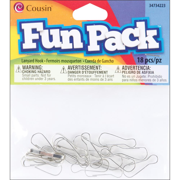 Fun Pack Silver Lanyard Hooks 18/Pkg