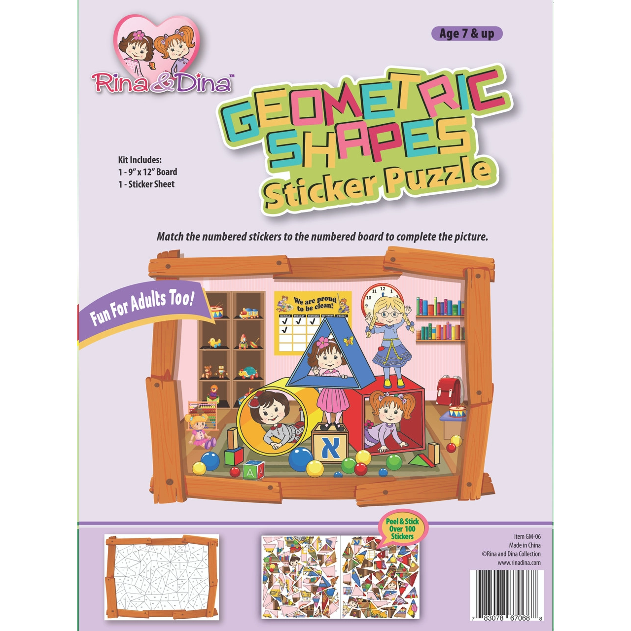 Geometric Shape Sticker Puzzle Rina & Dina in Playroom