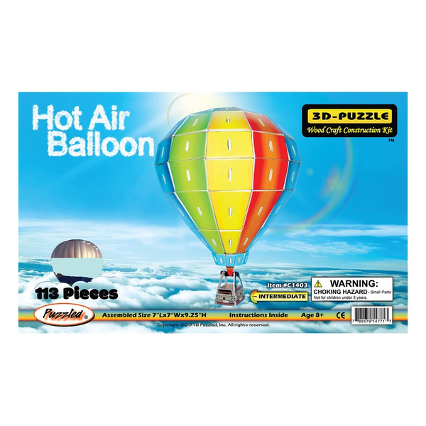 Hot Air Balloon Colored 3D Puzzle