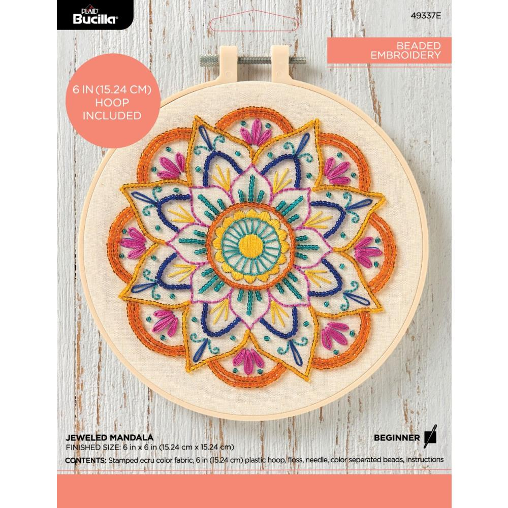 Jeweled Mandala Stamped Embroidery Kit 6" Round