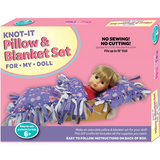 Knot A Pillow and Blanket  For Your Doll Set