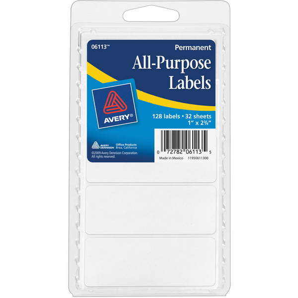 Permanent All Purpose Labels