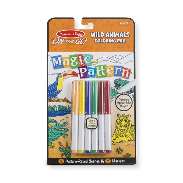 On The Go Magic Pattern Wild Animals Coloring Pad