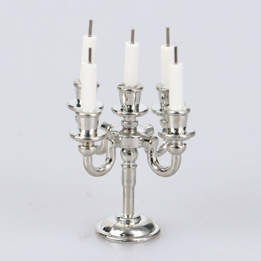 1:12  Scale Miniature Silver Candlesticks Candelabra