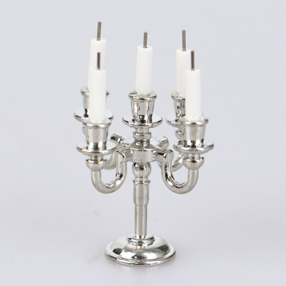 1:12  Scale Miniature Silver Candlesticks Candelabra