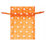 Organza Bags With White Polka Dots