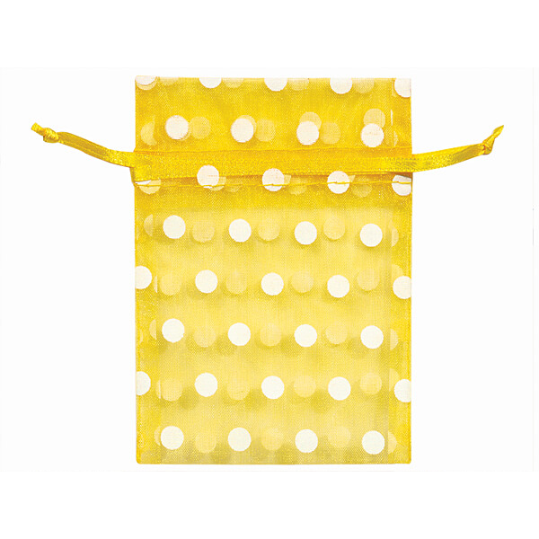 Organza Bags With White Polka Dots