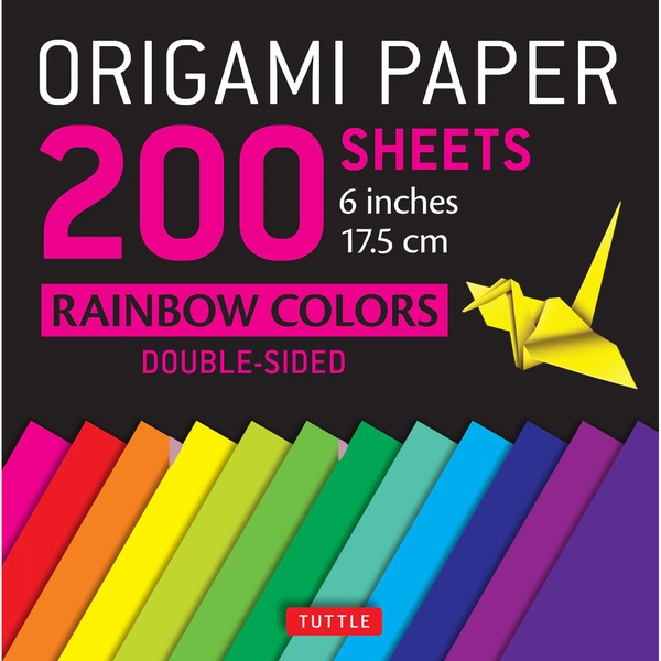 Origami Paper 200 Sheets Rainbow Colors 6"