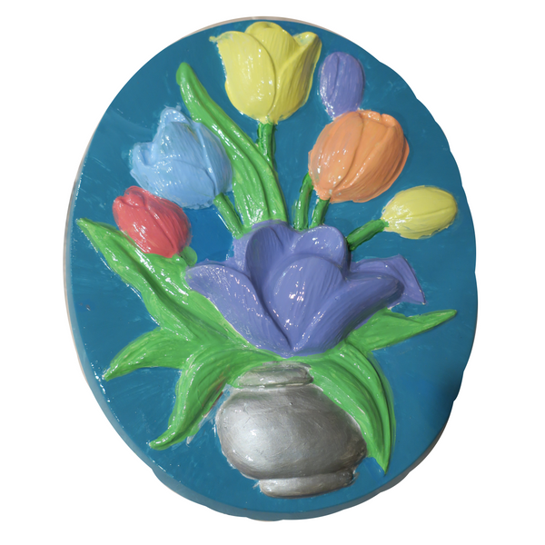 Oval Tulips Plaque Mold