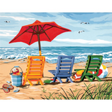 Paint By Number 14" x 11" Beach Chair Trio
