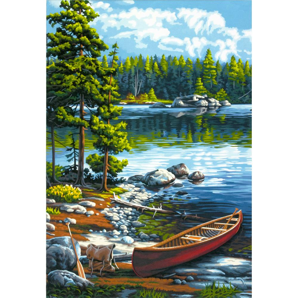 Paint By Number Canoe By The Lake